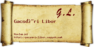 Gacsári Libor névjegykártya